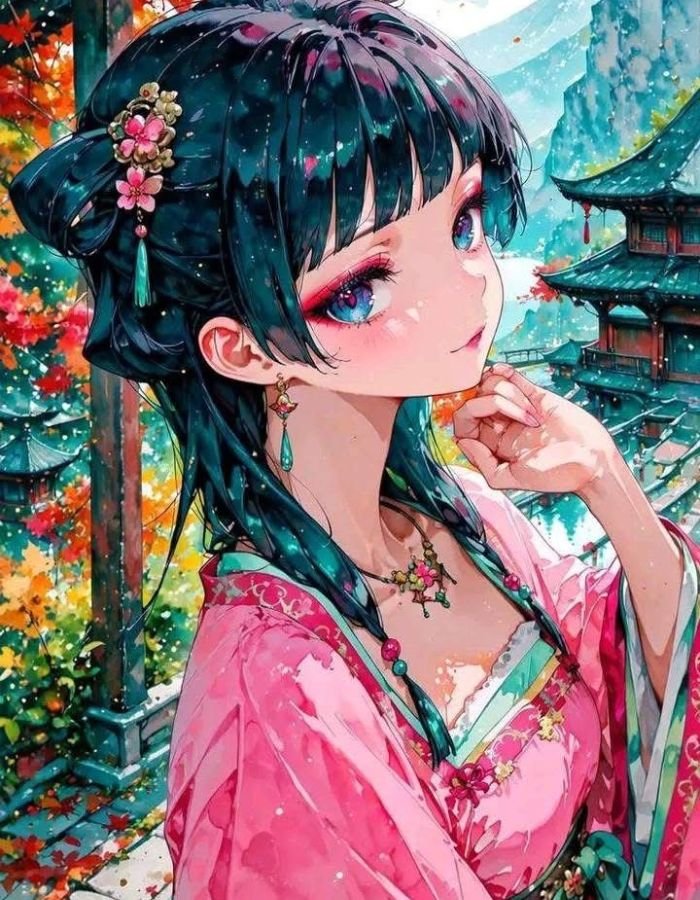 anime dp with glitch aesthetic