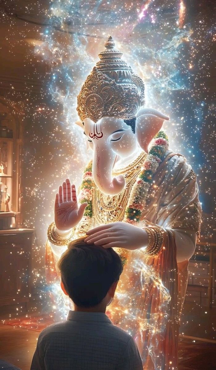 ganpati photo dp 4K with lights