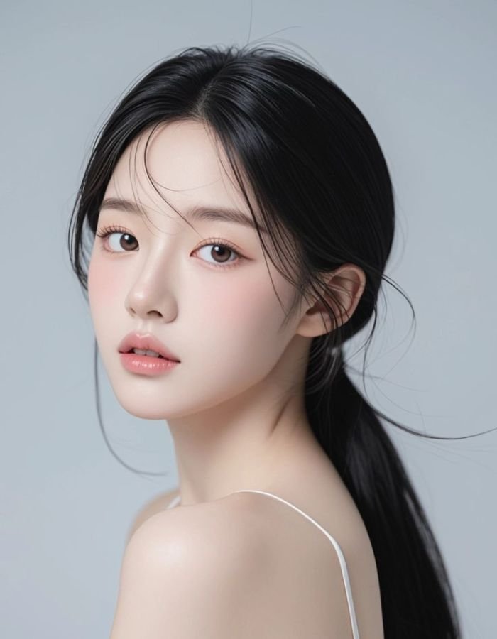 korean girl dp HD with flower background